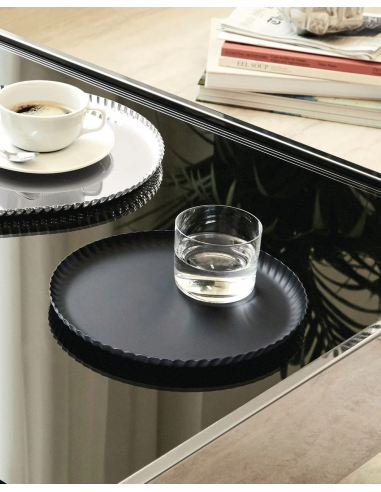 PLAT ALESSI PLEATS PLATEAU BLACK 23CM