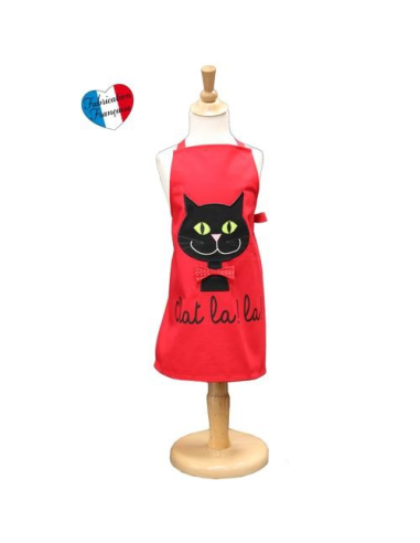 TABLIER ALMA MATER CHAT LA LA FRAMBOISE